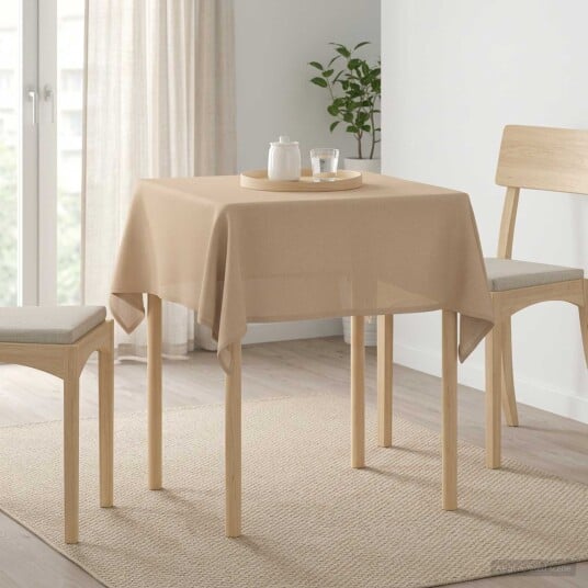 vidaXL Bordduk Torget Beige 110 x 110 cm