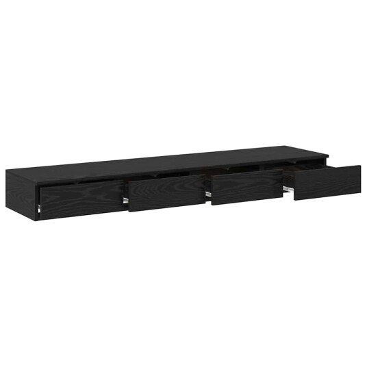  Sengeskuffer Svart Eik 160x36,5x16,5 cm Konstruert tre