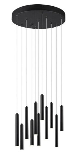 Tubular LED Taklampe 40 cm Svart Tubular LED Taklampe 40 cm Svart