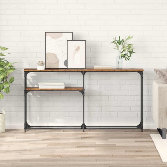 Konsollbord Gammelt tre 145x22.5x75cm Konstruert tre