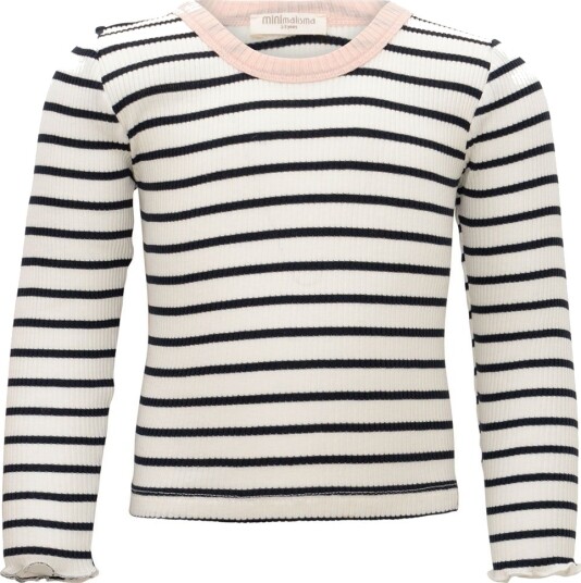 Minimalisma Genser Rib Silke/Bomull Bardot Sailor Minimalisma 4 5 år 104 110 Genser Blå Hvit Rosa