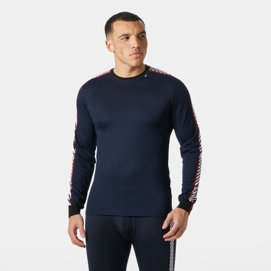 Helly Hansen Herre HH Lifa Stripe Crew Ski Basislag Marineblå S