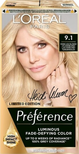 L"Oréal Paris Préférence 9.1 Viking Light Ash Blonde Permanent Ha L"Oréal Paris Préférence 9.1 Viking Light Ash Blonde Permanent Ha