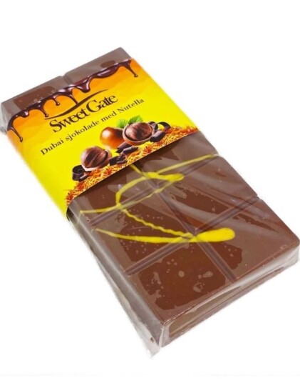 Sweet Gate Håndlaget Dubai Sjokolade med Nutella 210 gram Sweet Gate Håndlaget Dubai Sjokolade med Nutella 210 gram