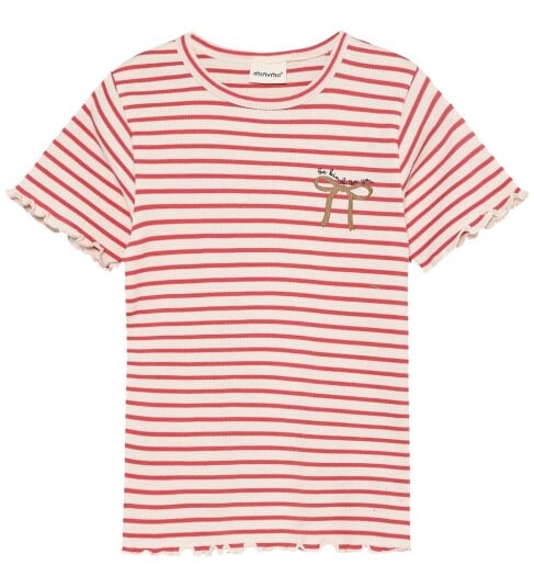 Minymo T Shirt Ss Rib Red 122