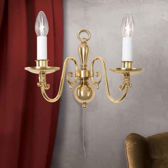 Orion Vegglampe IMKE dimbar Messing / gull Stue / spisestue Messing Antikk