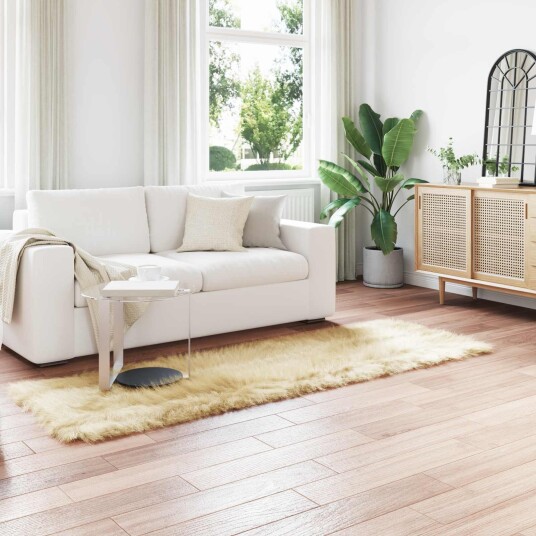 Faux Skinnmatte Tafalla Krem 80 x 250 cm Polyester