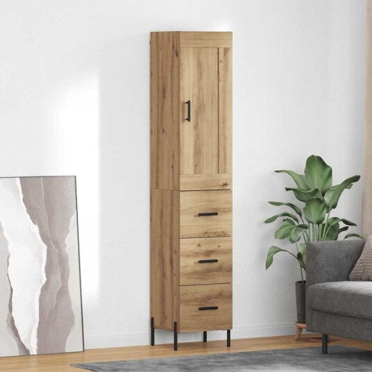 Høyskap med skuff Artisan Eik 34,5 x 34 x 180 cm Konstruert tre Høyskap med skuff Artisan Eik 34,5 x 34 x 180 cm Konstruert tre