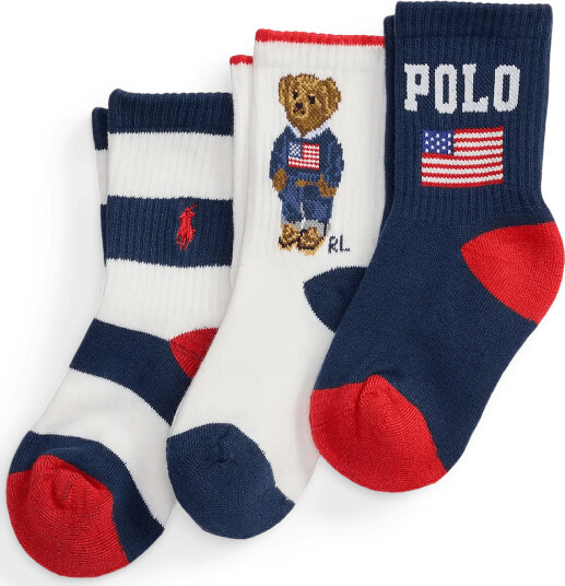 Ralph Lauren Kids Repreve Americana Bear 3Pk Navy 4/7