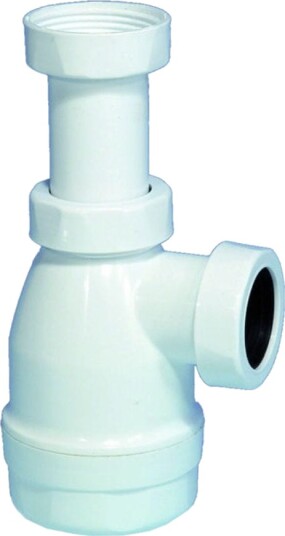 Purus Pungvannlås 1 1/4" Ø40mm Hvit Plast med Teleskoprør Purus Pungvannlås 1 1/4" Ø40mm Hvit Plast med Teleskoprør