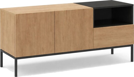 Morlen TV benk 140 cm Naturlig eik tre Svart Morlen TV benk 140 cm Naturlig eik tre Svart