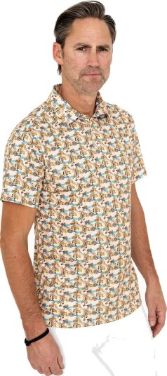 Func Factory Printed Golf pologenser herre Scooter (878) X Large