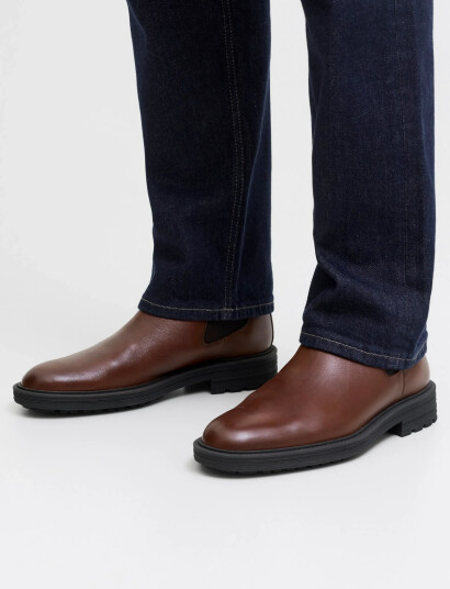Jack & Jones Jfwhoskins Leather Chelsea Sn Brown 44 Jack & Jones Jfwhoskins Leather Chelsea Sn Brown 44