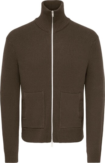 ONLY & SONS Onsstay Reg Zip Cardigan Knit Frml CHOCOLATE BROWN L