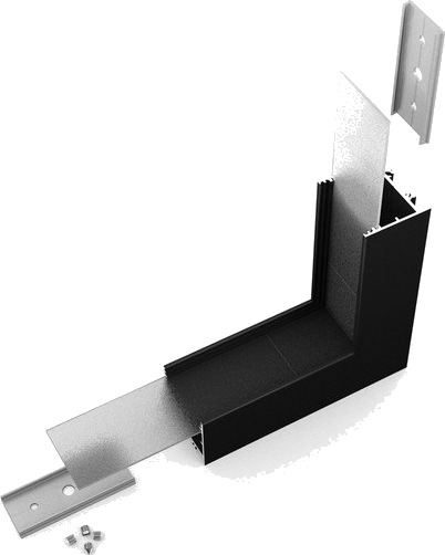 Topmet Profilsamler VARIO30 02 90GRAD opp / ned sort anodisert
