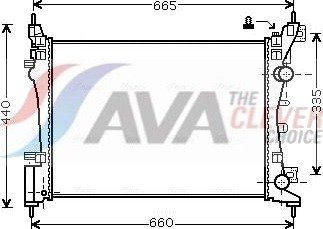 Radiator, motorkjøling AVA COOLING SYSTEMS OLA2408 Radiator, motorkjøling AVA COOLING SYSTEMS OLA2408