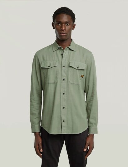 G Star Marine Slim Shirt L\S Khaki green S G Star Marine Slim Shirt L\S Khaki green S
