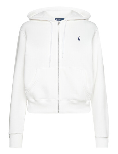 Polo Ralph Lauren Fleece Full Zip Hoodie   White   XS