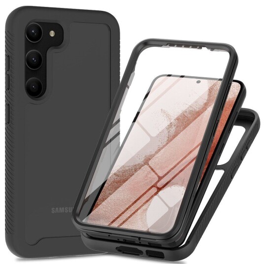 INCOVER Samsung Galaxy S23 Hybrid Deksel m. Skjermbeskyttelse - Svart / Gjennomsiktig