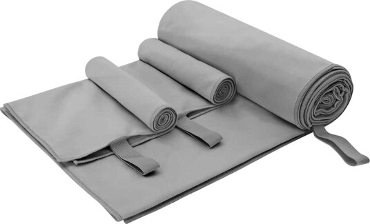 vidaXL Sports håndklesett 3 stk. Mørkegrå 210 x 100 cm