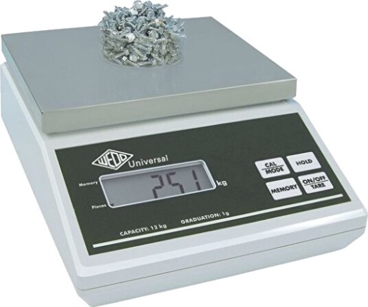 Wedo 50 7012, Elektronisk Vekt For Kommersiell Bruk, 12 Kg, Lysegrå, 1 G, Rustfritt Stål, Berøringskontroll