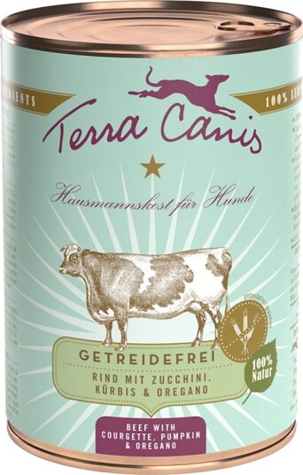Terra Canis Våtfôr Kornfritt Gourmetpakke Med Squash Gresskar & Oregano Storfe 12 X 400 G