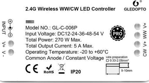 Gledopto Gledopto Zigbee controller Philips Hue kompatibel Zigbee 3.0 enkeltfarget og CCT 12V 60W 24V 120W Gledopto Gledopto Zigbee controller Philips Hue kompatibel Zigbee 3.0 enkeltfarget og CCT 12V 60W 24V 120W