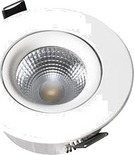 Downlight Eco 6,8W Lysstrøm: 575Lm 3000K 525Lm 2700K. Ra92. Spredningsvinkel 40 Grader. Fasedæmpbar. Inden/Udendørs Brug Hvid