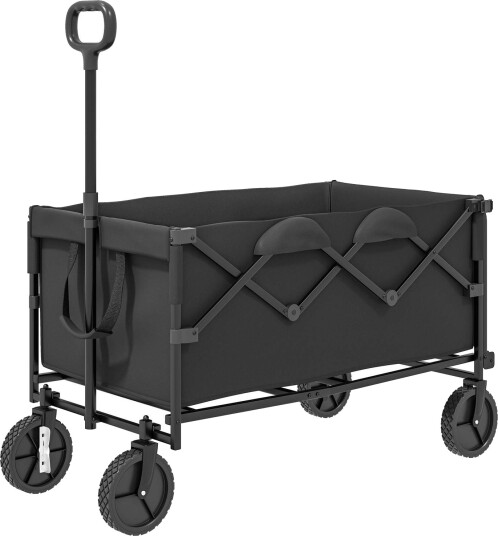 Hagevogn, 100 kg lastekapasitet, sammenleggbar, utvidet transportvogn med avtagbar presenning, håndtakshjul, vogn, håndvogn, hag Hagevogn, 100 kg lastekapasitet, sammenleggbar, utvidet transportvogn med avtagbar presenning, håndtakshjul, vogn, håndvogn, hag
