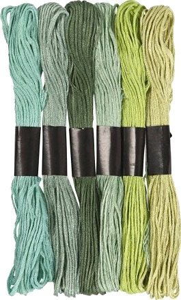 Broderigarn 1 mm Grønn 6 stk