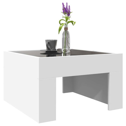 Salongbord med Infinity LED hvit 50x50x30 cm 847602