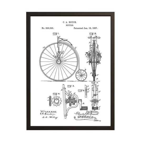 Patenttegning Plakat Sykkelpatent Patenttegning Plakat Sykkelpatent
