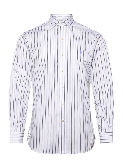 Polo Ralph Lauren Custom Fit Striped Poplin Shirt   White   40.5
