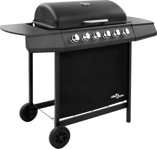 Gassgrill med 6 brennere Svart