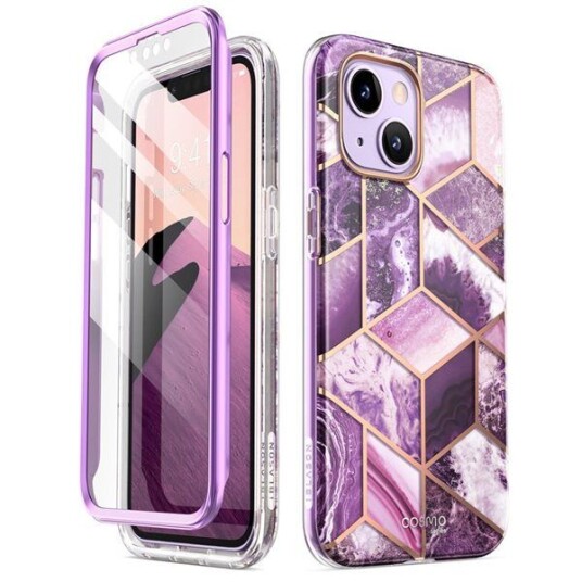 I-Blason iPhone 14 Plus i-Blason Cosmo Marble Deksel m. Skjermbeskytter - Lilla I-Blason iPhone 14 Plus i-Blason Cosmo Marble Deksel m. Skjermbeskytter - Lilla