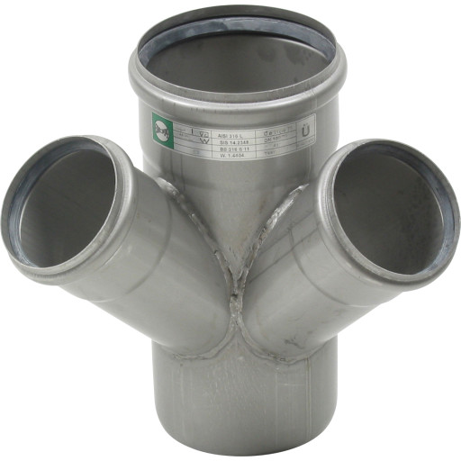 Blücher Dobbel Grenrør 45 Grader Ø110 75mm