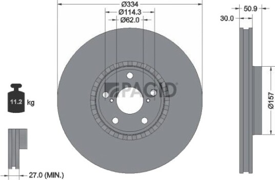 PAGID 54478NC Bremseskive PAGID 54478NC Bremseskive