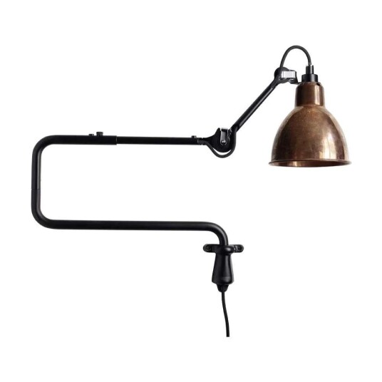 Lampe Gras 303 Vegglampe Svart/Raw Kobber/Hvit