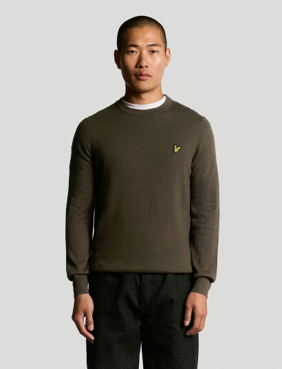 Lyle & Scott Cotton Merino Crew Neck Jumper - Brown - XS Lyle & Scott Cotton Merino Crew Neck Jumper - Brown - XS