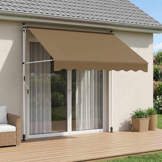 vidaXL Manuell utskiftbar markise Beige 250 cm