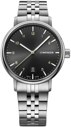 Wenger Herreklokke 01.1731.120 Sort/Stål Ø40 mm Wenger Herreklokke 01.1731.120 Sort/Stål Ø40 mm