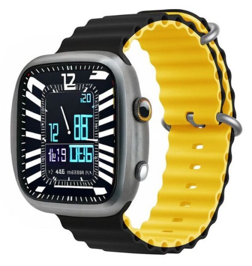 Devia Deluxe Sport6 Rem til Apple Watch (42mm, 44mm, 45mm, 49mm) - svart/gul Devia Deluxe Sport6 Rem til Apple Watch (42mm, 44mm, 45mm, 49mm) - svart/gul