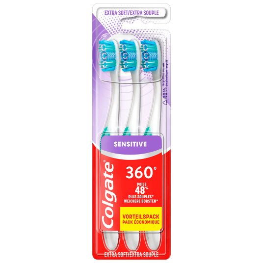 Colgate Soft tannbørster 3 pcs. 360° Deep Clean Sensitive