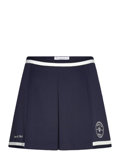 Sporty & Rich Eden Crest Embroidered Mila Skirt Navy XS
