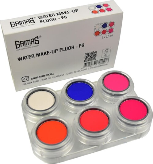 Grimas B.V. Grimas Vannsminke UV - Palett (6 farger) Grimas B.V. Grimas Vannsminke UV - Palett (6 farger)