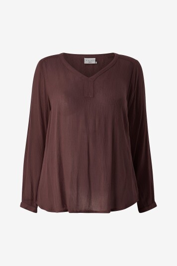 KAFFE Curve - Bluse kCami LS Blouse - Rød