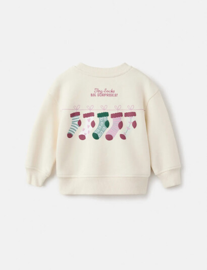 Mango Patch Sweatshirt Cream 5 6