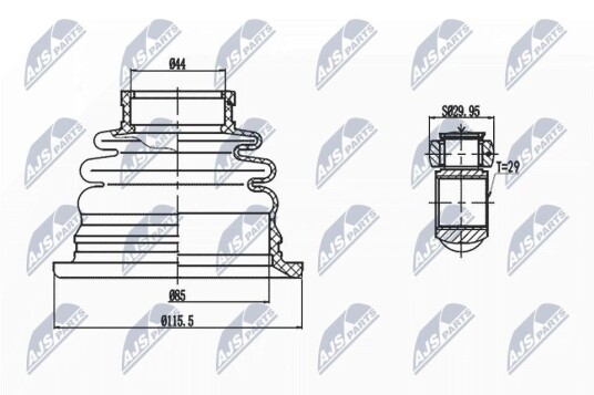 Nty Drivknute drivaksel NTY NPW MS 041