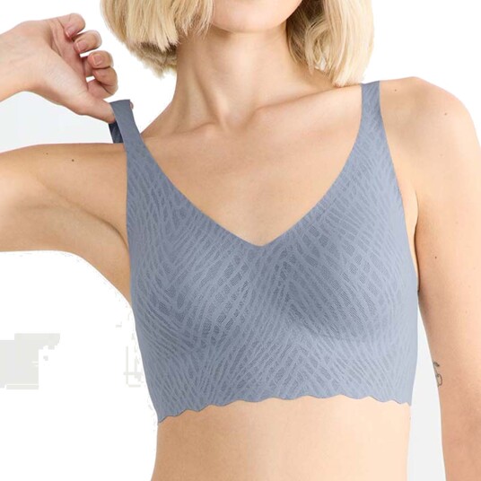 Sloggi BH ZERO Feel Bliss Bralette Blå/Grå Small Dame