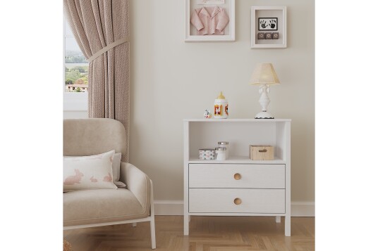 Elspet Kommode 80 cm Brun/Hvit